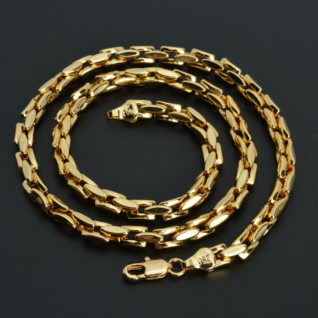 Original Dubai 18k Gold Plated Men's and Women's Necklace Irregular Rectangular Weaving Hip Hop Party Jewelry Gifts