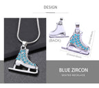CZ Roller Skate Charm Pendant Necklace for Women