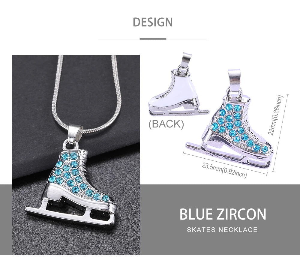 CZ Roller Skate Charm Pendant Necklace for Women
