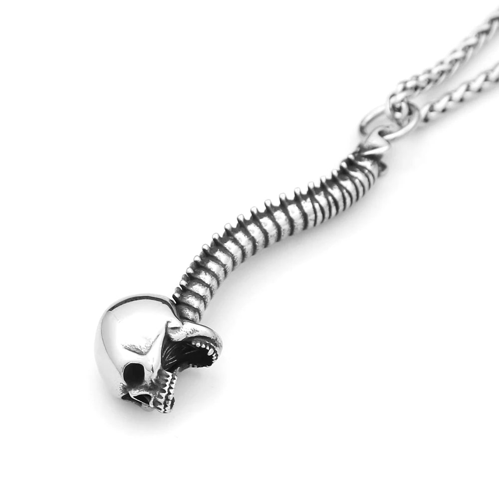 Gothic Skull Skeleton Pendant — Stainless