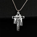 Stainless steel Thorn Jesus Cross Necklace for men's casual religious Cross pendant necklace jewelry