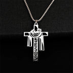 Stainless steel Thorn Jesus Cross Necklace for men's casual religious Cross pendant necklace jewelry