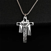 Thorn Jesus Cross Pendant Necklace — Stainless Steel