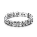 Retro Heavy Brush Stainless Steel Motorcycle Chain Bracelet 11/13MM Wide Mens Women Bike Biker Bracelets Hip-Hop Jewelry 19-23cm