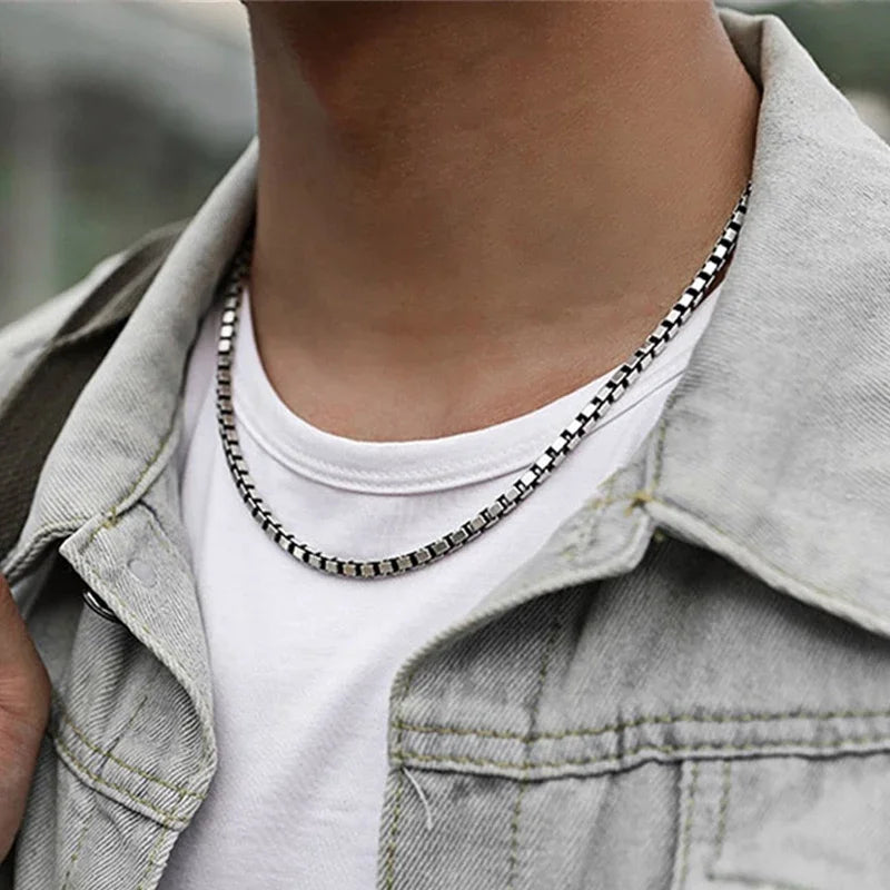 Box Chain Necklace — Stainless Steel 3mm