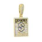 New Hip Hop Money Pendant Necklace Gold Color Iced Out Bling CZ Cubic Zirconia Letters Rich Dollar Charm Men Women