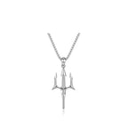 2024 New Style Neptune Trident Necklace Men's Tide Brand Niche High Design Sense Fashion Jewelry for Gift