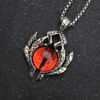 Stainless Steel Evil Eye Skull Pendant Necklace