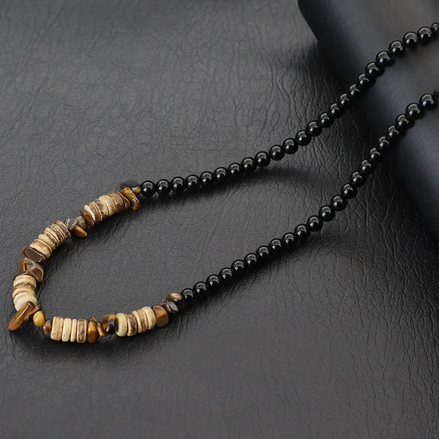 Wood Beads Pendant Necklace — 20"