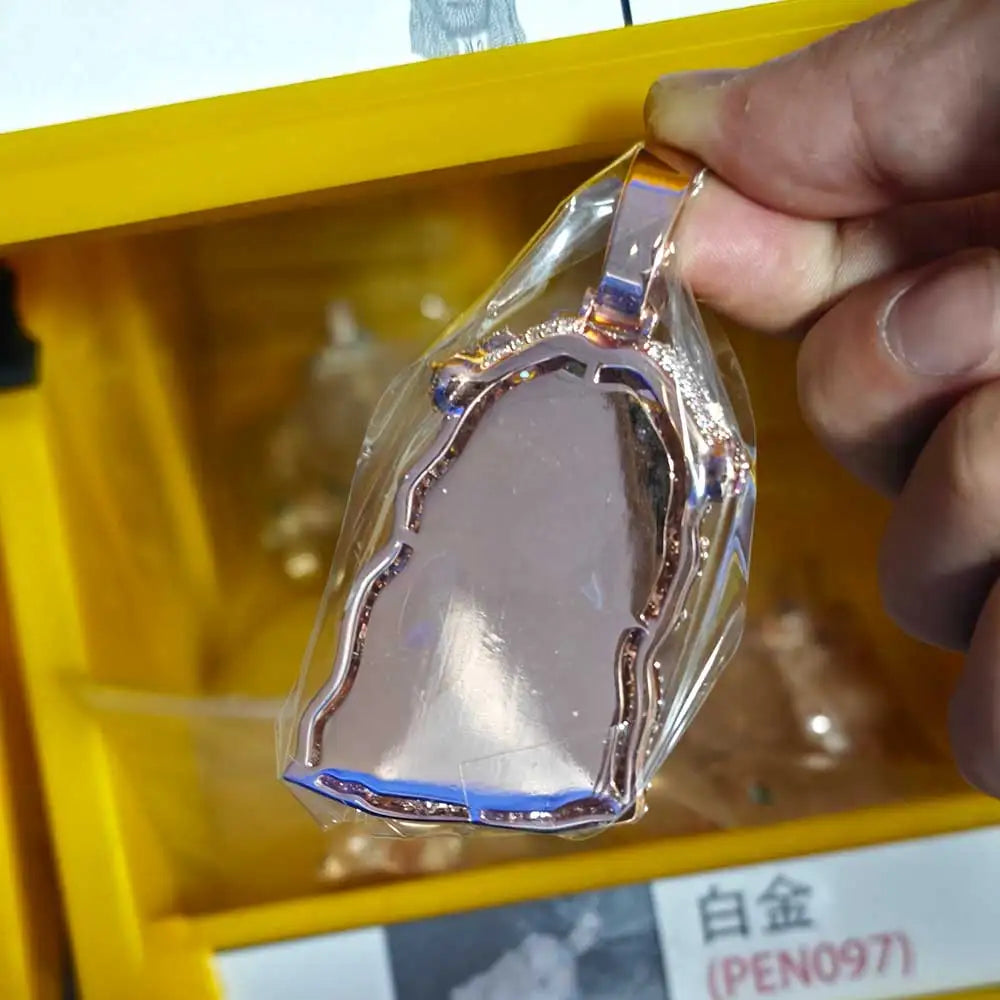 Rose Gold Jesus Head Pendant Iced Out
