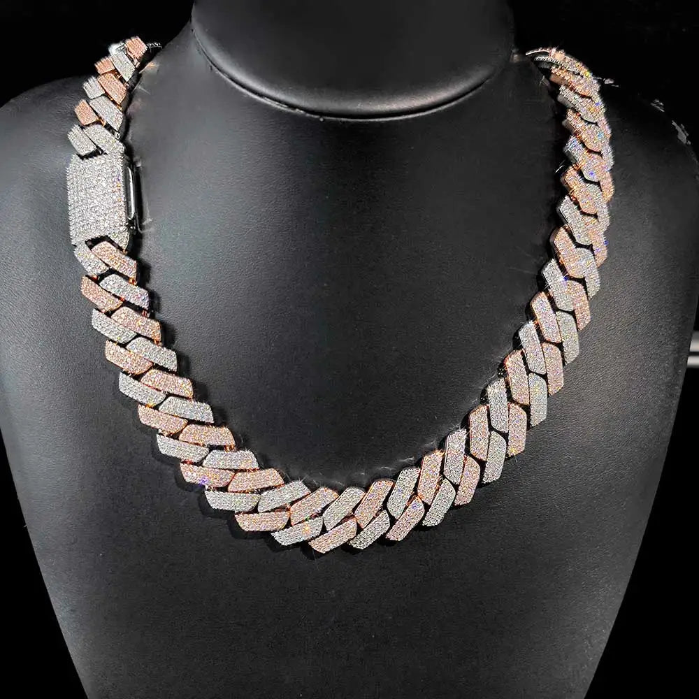 Two-Tone Iced Out Cuban Chain Necklace 20MM