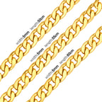 LUXUSTEEL Basic Punk Stainless Steel Chain Necklace For Women Men Cuban Figaro Braided Wheat Link Choker 5MM/7MM