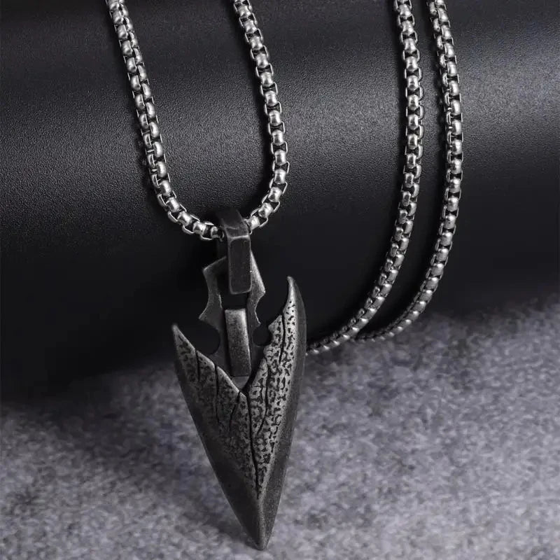Retro Domineering Nordic Battle Ax Pendant Necklace for Men and Women Punk Pendant Lucky Amulet Jewelry Gift