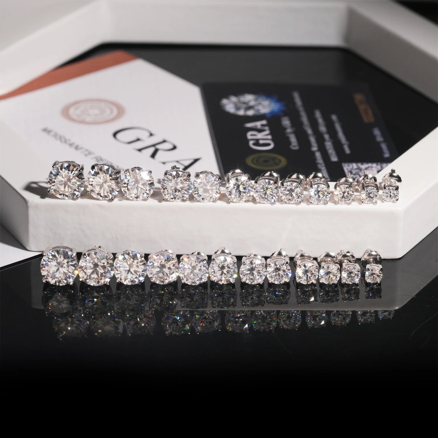 3/4/5/6/7/8/9/10mm D Color VVS Moissanite Stud Earrings S925 Sterling Silver Screw Thread Earrings Wedding Jewelry for Men Women