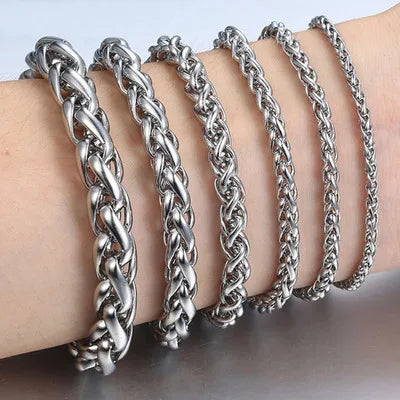 Titanium Steel Men Flower Basket Chain Bracelet Stainless Steel Fashion Jewelry Keel Chain Bracelet Jewelry Low Prices