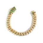 Gold Cuban Bracelet Iced Out 14K 12/15MM Monaco