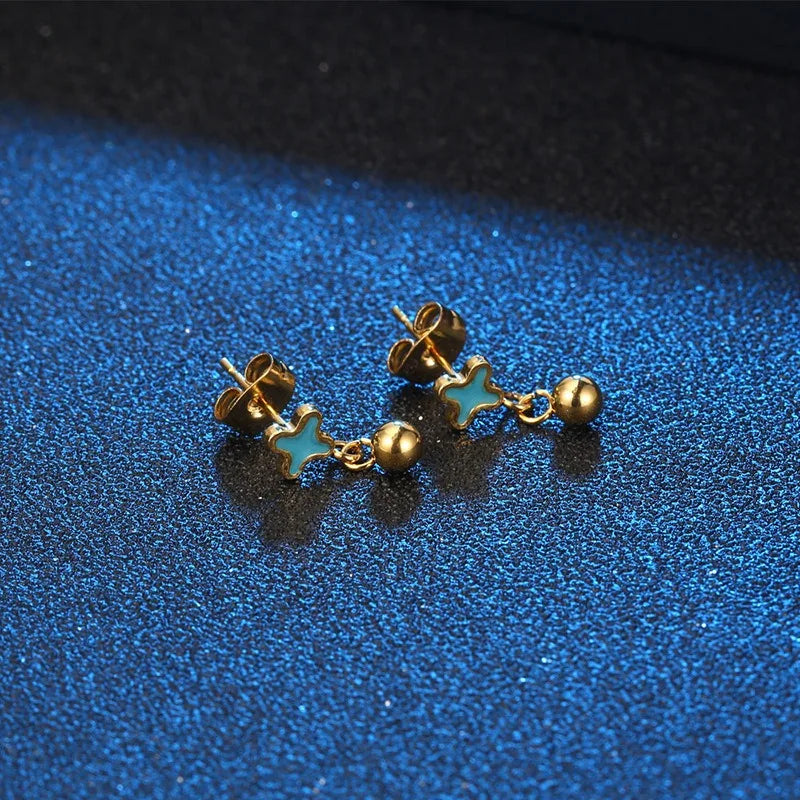 Minimal Steel Stud Earrings — Stainless
