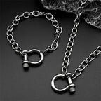 Anchor Steel Pendant Geometric Horseshoe Buckle