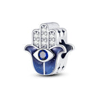 Devil's Eye Cross Charm Pendant — Silver