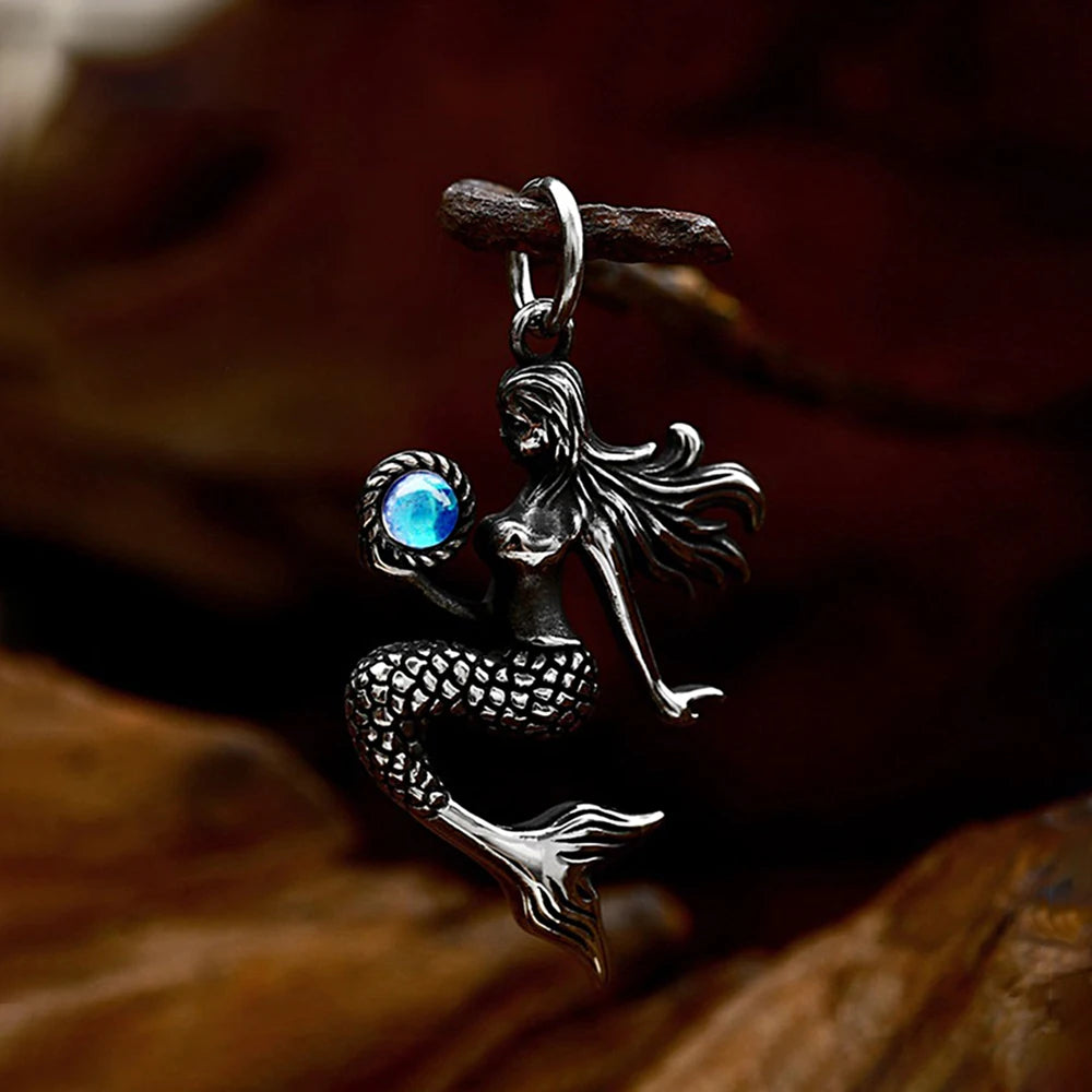 Mermaid Pendant — Stainless Steel