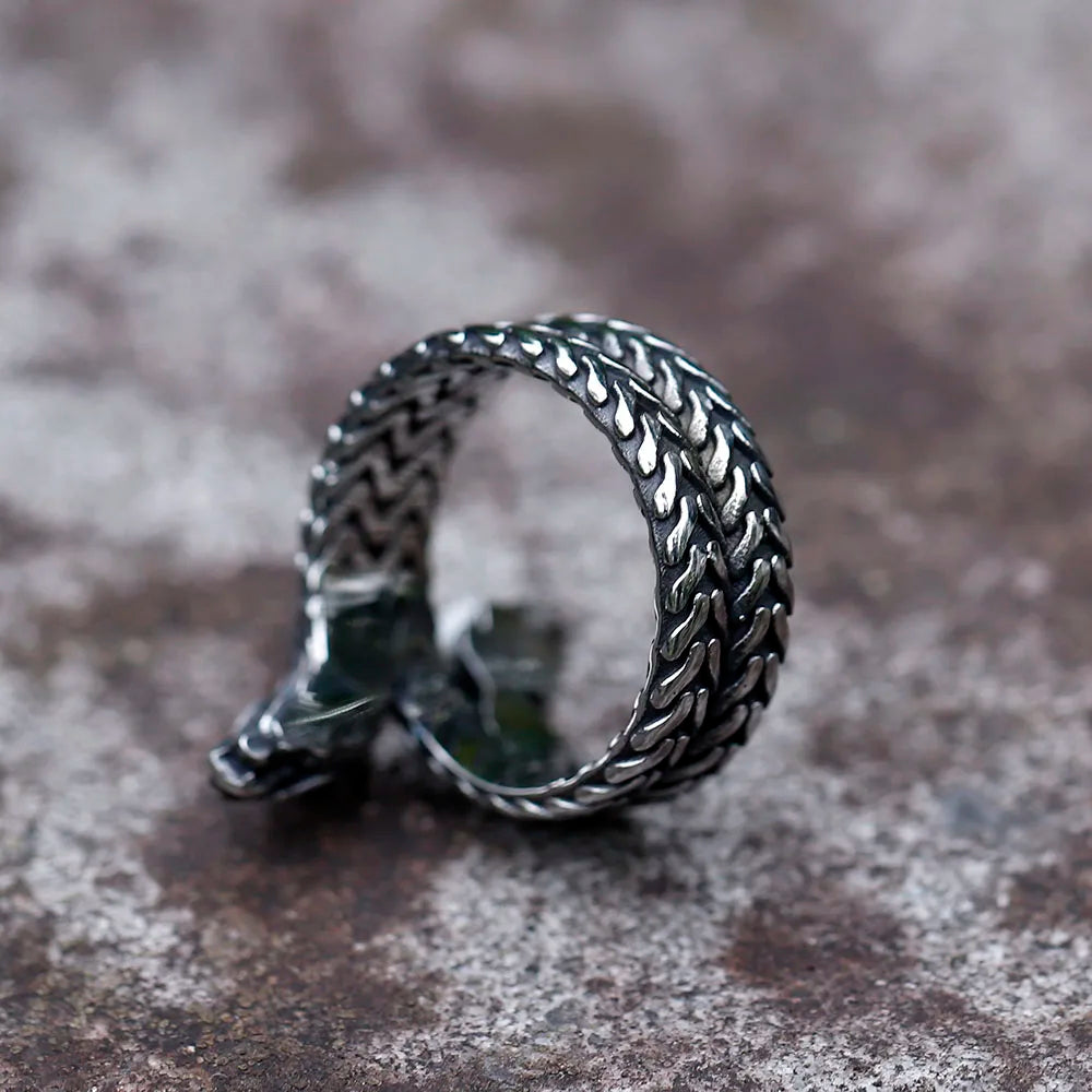 NEW Men's 316L stainless steel rings Vintage Viking dragon head Animal ring Odin Amulet jewelry for gift free shipping