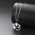 Eye of Horus & Anubis Talisman Pendant Necklace — Stainless Steel
