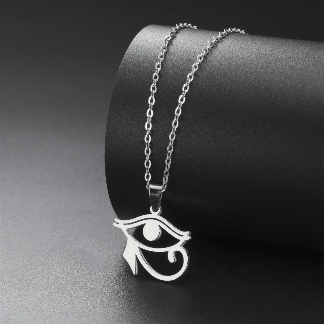 Eye of Horus & Anubis Talisman Pendant Necklace — Stainless Steel