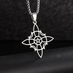 Exquisite and Creative Hip Hop Pentagram Pendant Necklace for Men Simple Punk Texture Necklace Jewelry Sweater Chain