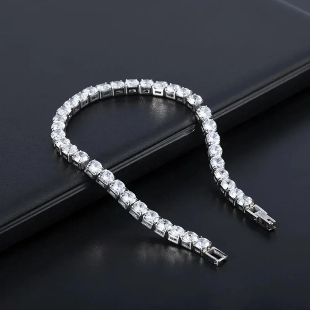 New Tennis Bracelet Iced Out Chain Bracelets For Women Men Silver Color Men Bracelet Chain Homme Jewelry
