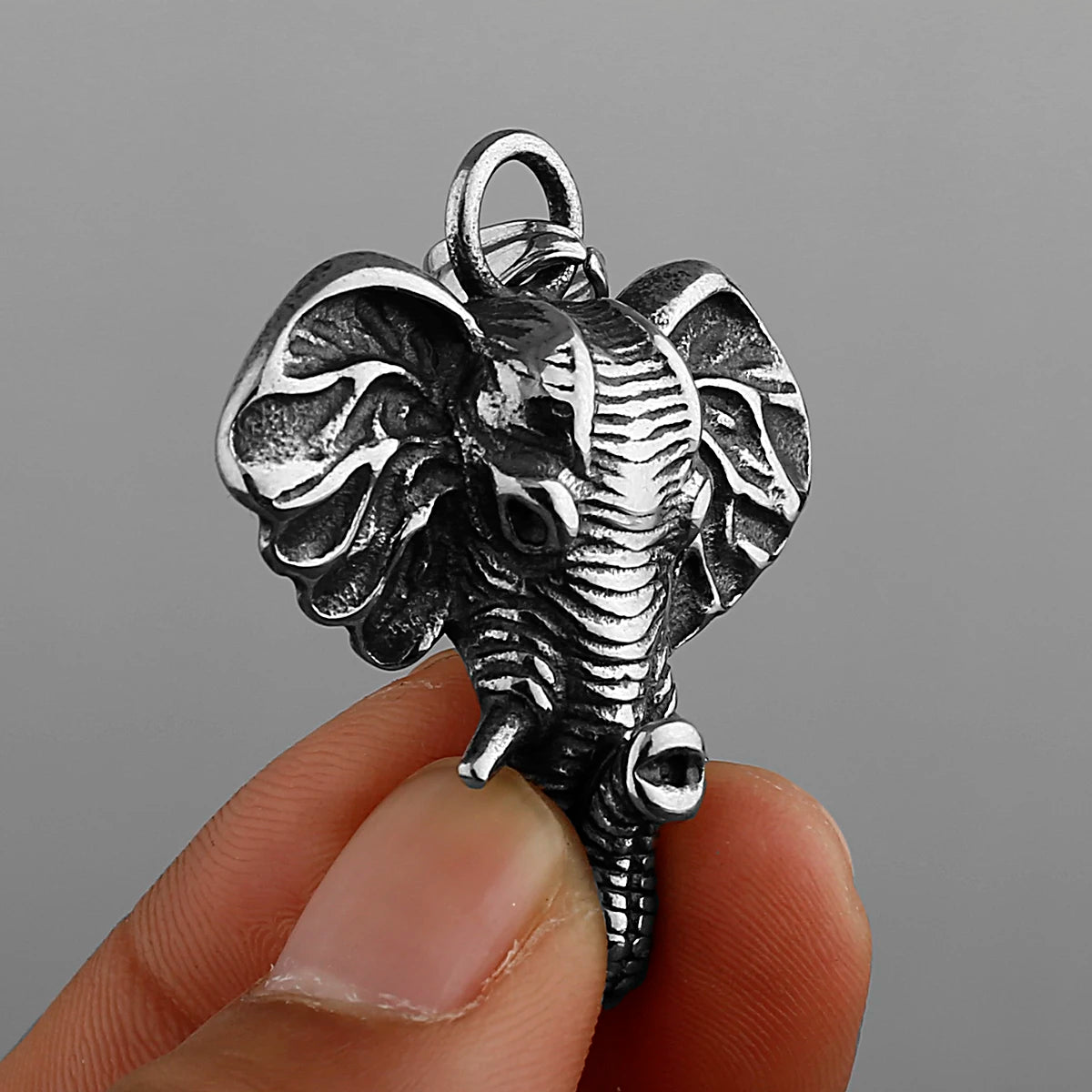 Retro Exaggerated Elephant Pendant Men's Fashion Animal Elephant 316L Stainless Steel Pendant Necklace Gift Jewelry Wholesale