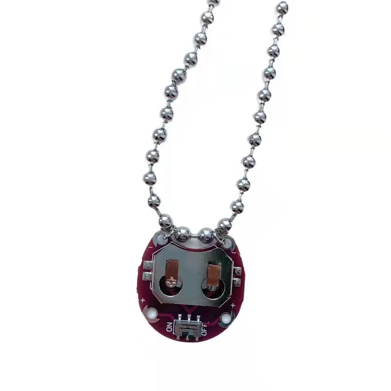 Y2K Cyberpunk Necklace PCB Electric Board Pendant Necklace for E-girl Women Hip Hop Stainless Steel Ins Necklace