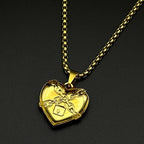 Punk Rock Lock Heart Pendant Necklace For Men Stainless Steel Cool Hip Hop Street Vintage Goth Accessories Trendy Chain Jewelry