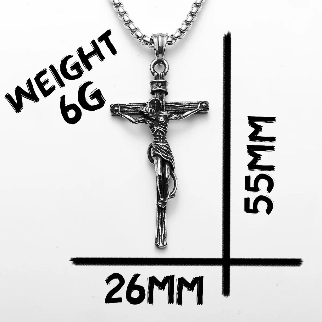 Cross Demon Pendant Necklace Stainless Steel