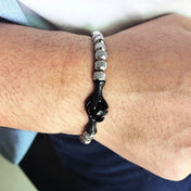 Eagle Beaded Rope Bracelet for Men — Stainless Steel