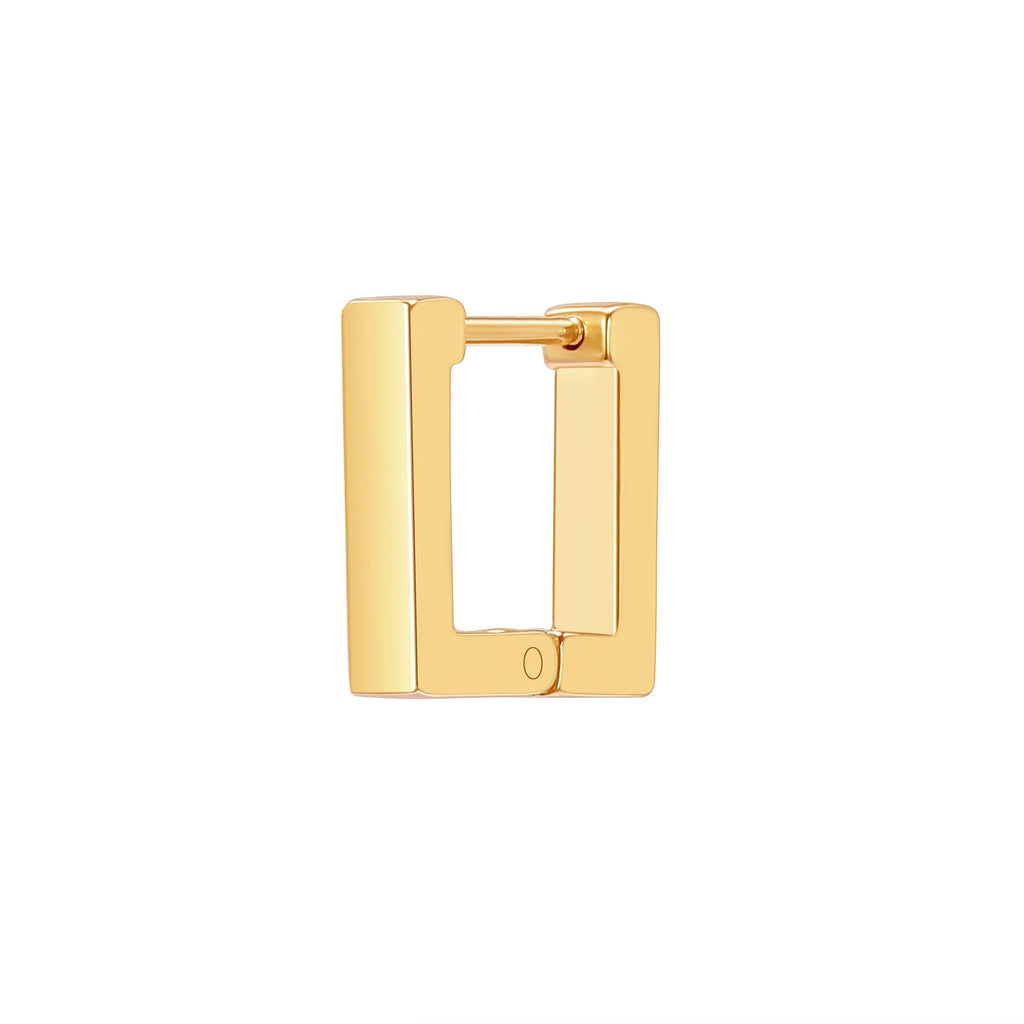1pc Punk Hiphop Stainless Steel Geometric Type Square Hoop Earrings Ear Buckle Stud Accessories For Men Women Daily