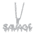 Iced Out Letter Pendant Necklace — Tennis Chain