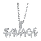 Iced Out Letter Pendant Necklace — Tennis Chain