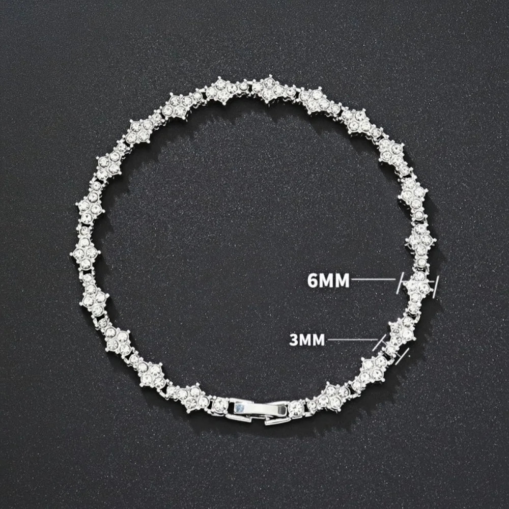 Flowers Zircon Crystal Bracelet — Gold