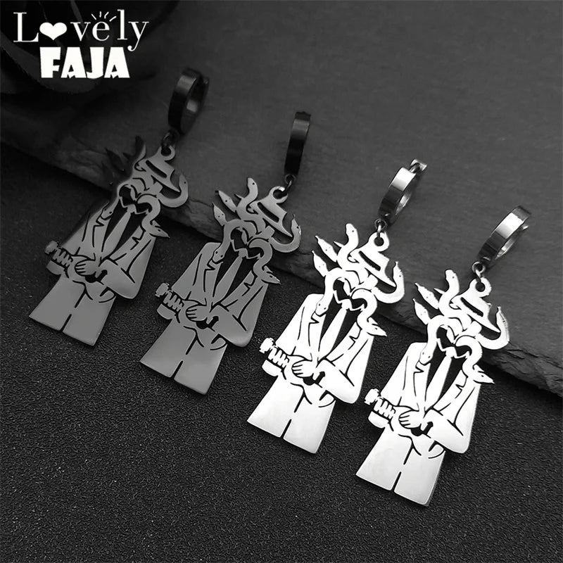 Snake Guitar Steel Earrings Trend Coiled