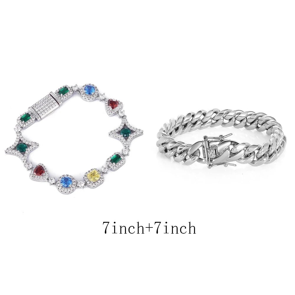 Iced Out Cuban Chain Necklace Stainless Steel 12MM