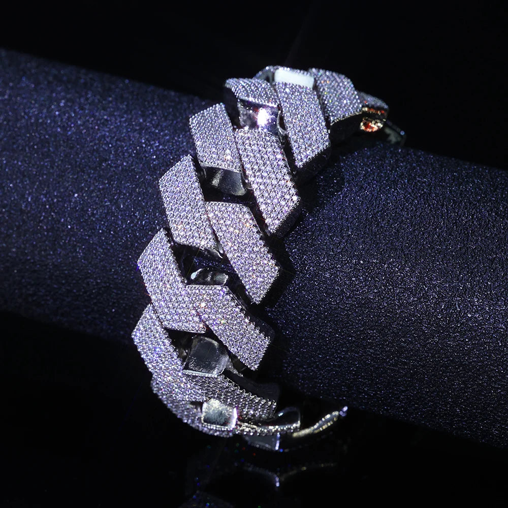 Gold Cuban Bracelet Iced Out 25MM Statement