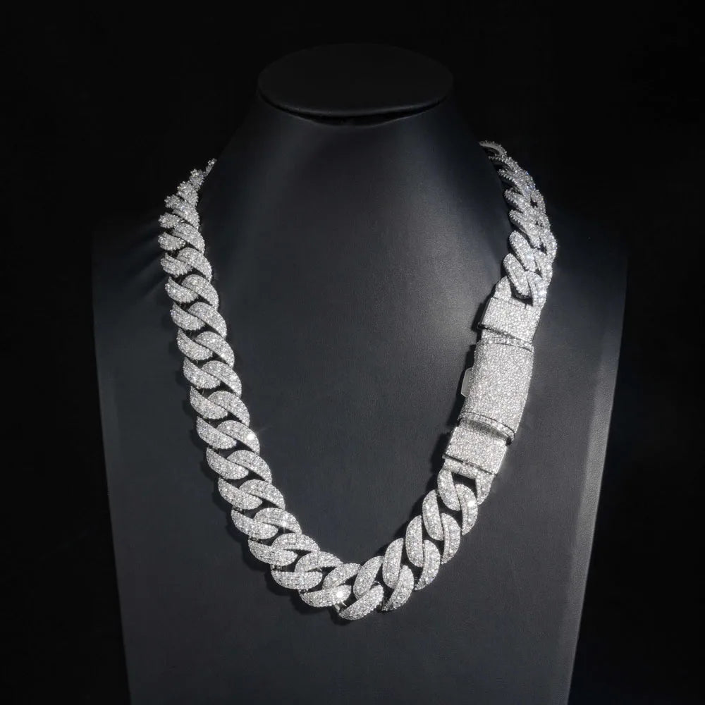 Heavy Bubble Iced Out Miami Cuban Chain Necklace 22mm
