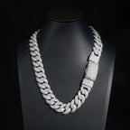 22mm Miami Cuban Link Chain Iced Out Zircon Hip Hop Necklace for Men Women Heavy Bubble Cuban Chain Fashion Jewelry