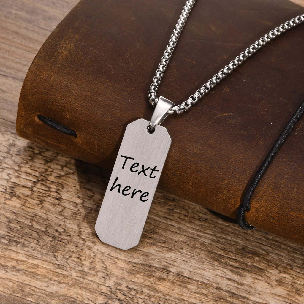 Zodiac Bar Pendant Necklace — Stainless Steel