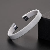 Silver-Tone Mesh Charm Cuff Bracelet