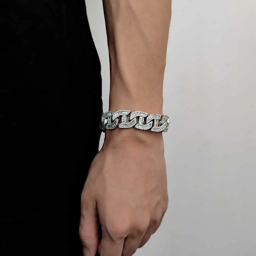 Iced Out Cuban Chain Necklace Stainless Steel 16MM