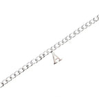 A-Z Initial Letter Cuban Chain Bracelet — Stainless Steel