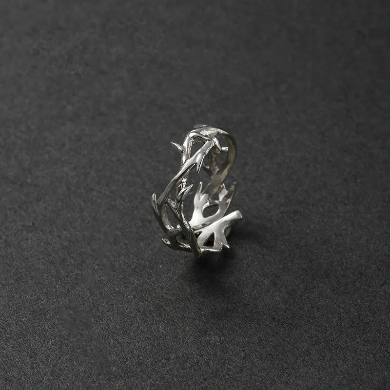 Vintage Style Adherence Men's and Women's Rings with Branches Thorns Couples' Ring Gifts, Fashion and Personality Y2k
