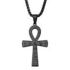 Vintage Punk Anka Cross Pendant Stainless Steel Egyptian Necklaces For Men Women Unique Rune Amulet Jewelry Gifts