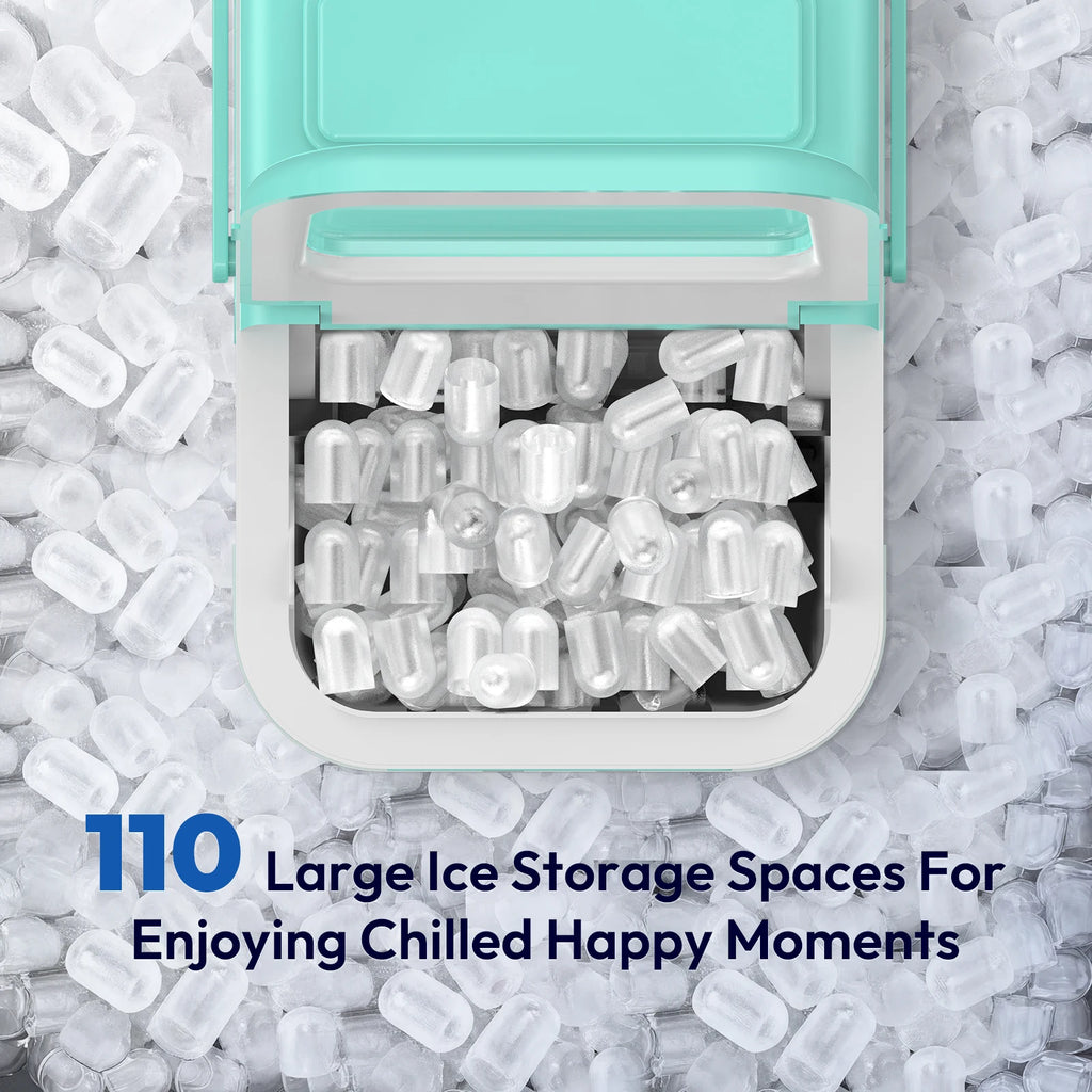 LOEFME 1.4L Ice Maker 12kg/24h Portable Ice Maker 6 Mins 9pcs Ice Cubes Self-Cleaning with Scoop for Home Cafes Camping